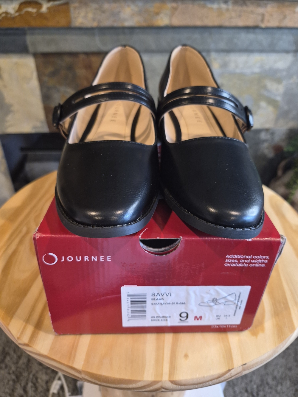 Journee Collection Black Mary Jane Platform Flats